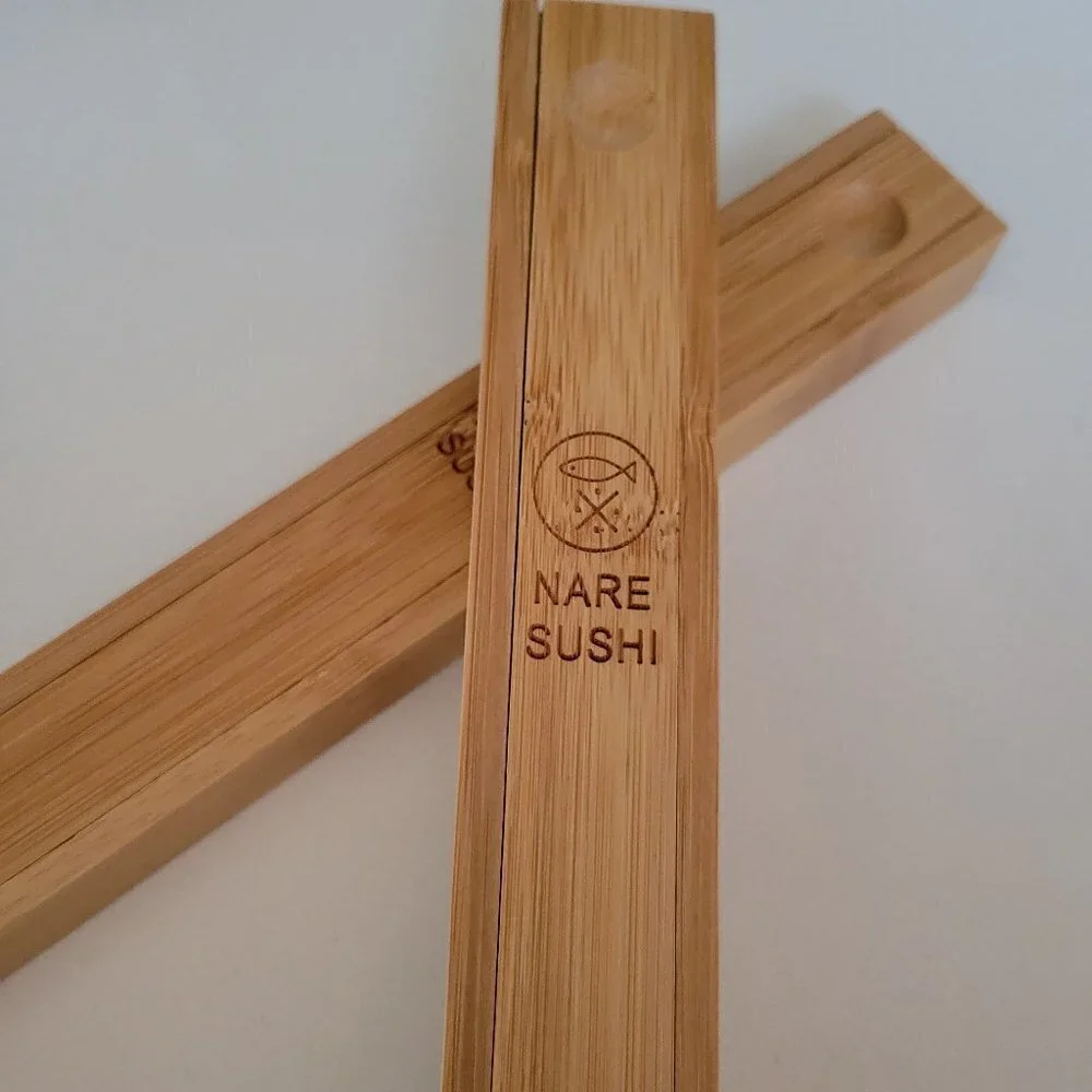 NEW Nare Sushi Bamboo Wood Natural Chopsticks Set - Picture 4 of 8